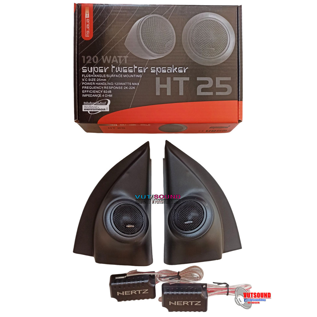 ชุดหูช้าง พร้อมทวีตเตอร์ HT25 แบบสำเร็จรูป TOYOTA VIOS ปี2007-2012