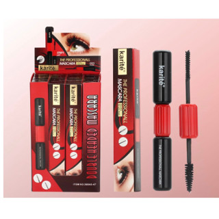 No.56845 Karite Mascara Double Brush Head มาสคาร่า เพิ่มวอลลุ่มขนตาเด้งขั้นสุด ด้วยแปรงสูตรพิเศษสองแบบ ยกขนตาให้งอนเด้ง