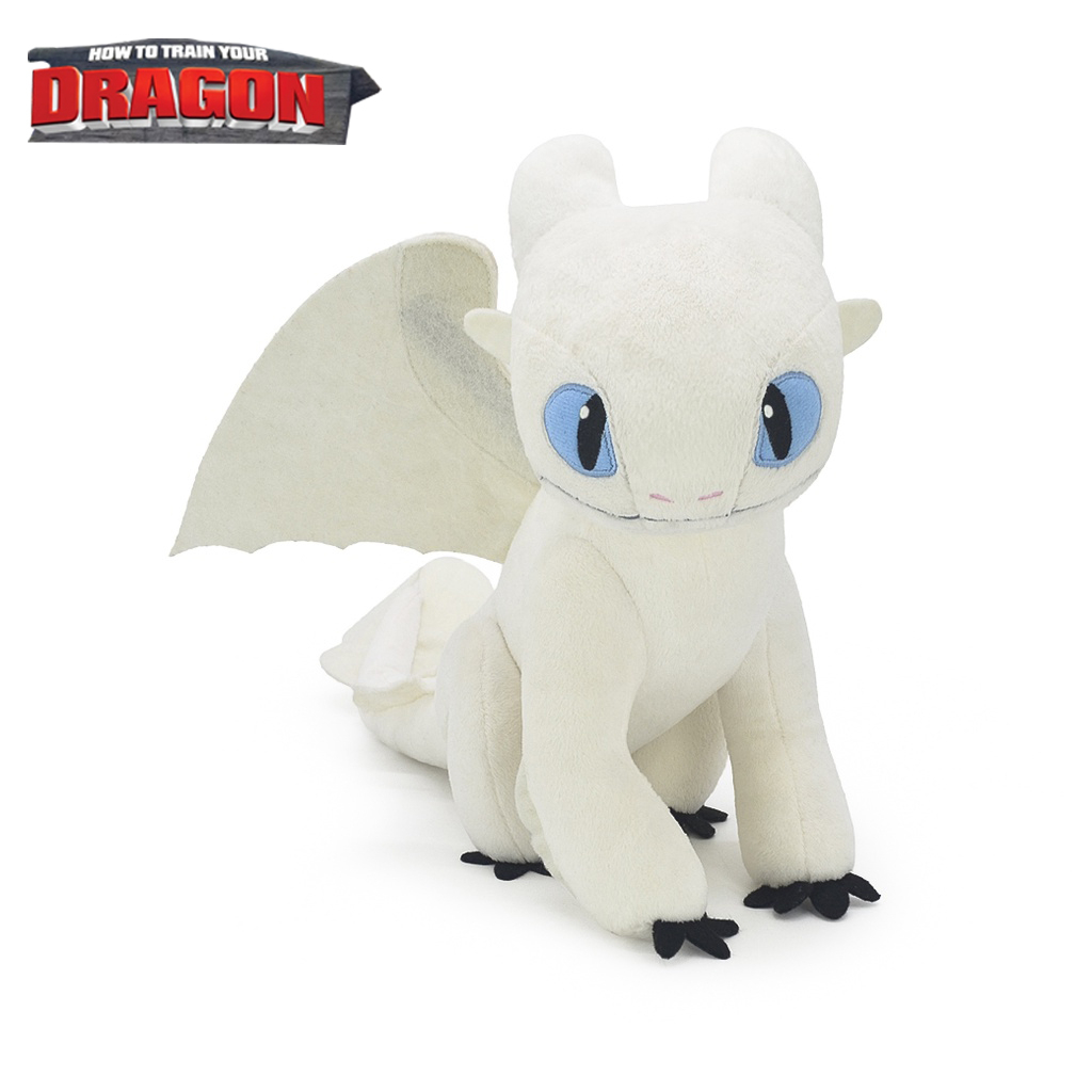 ตุ๊กตา เขี้ยวกุด เพลิงนวล ขาว / Toothless Light Fury 8 นิ้ว / 12 นิ้ว / 15 นิ้ว / 20 นิ้ว