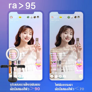 ขาตั้งไลฟ์สด ไฟวงแหวน ไฟ16CM ขาตั้งกล้องมือถือ ไฟไลฟ์สด ไฟกลม ไฟแต่งหน้า ปรับแสงได้ 3 สี