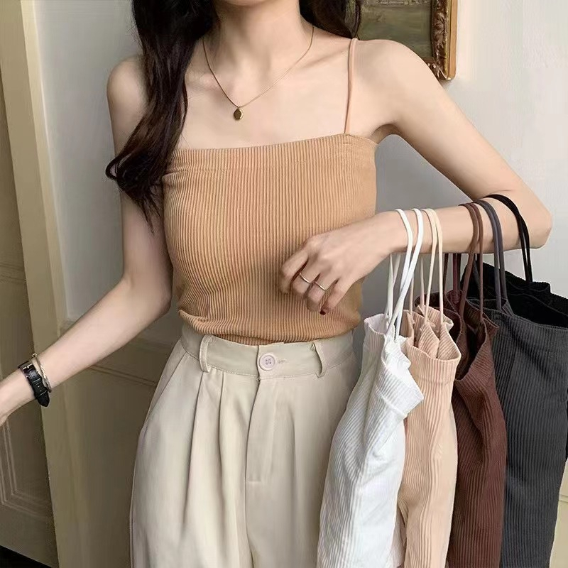 LunaBra สายเดี่ยว ครอปบรา น่ารัก สีพาสเทล ลุคเกาหลี มีฟองน้ำ อก32-38 ใส่ได้ เสื้อผ้า ผู้หญิง