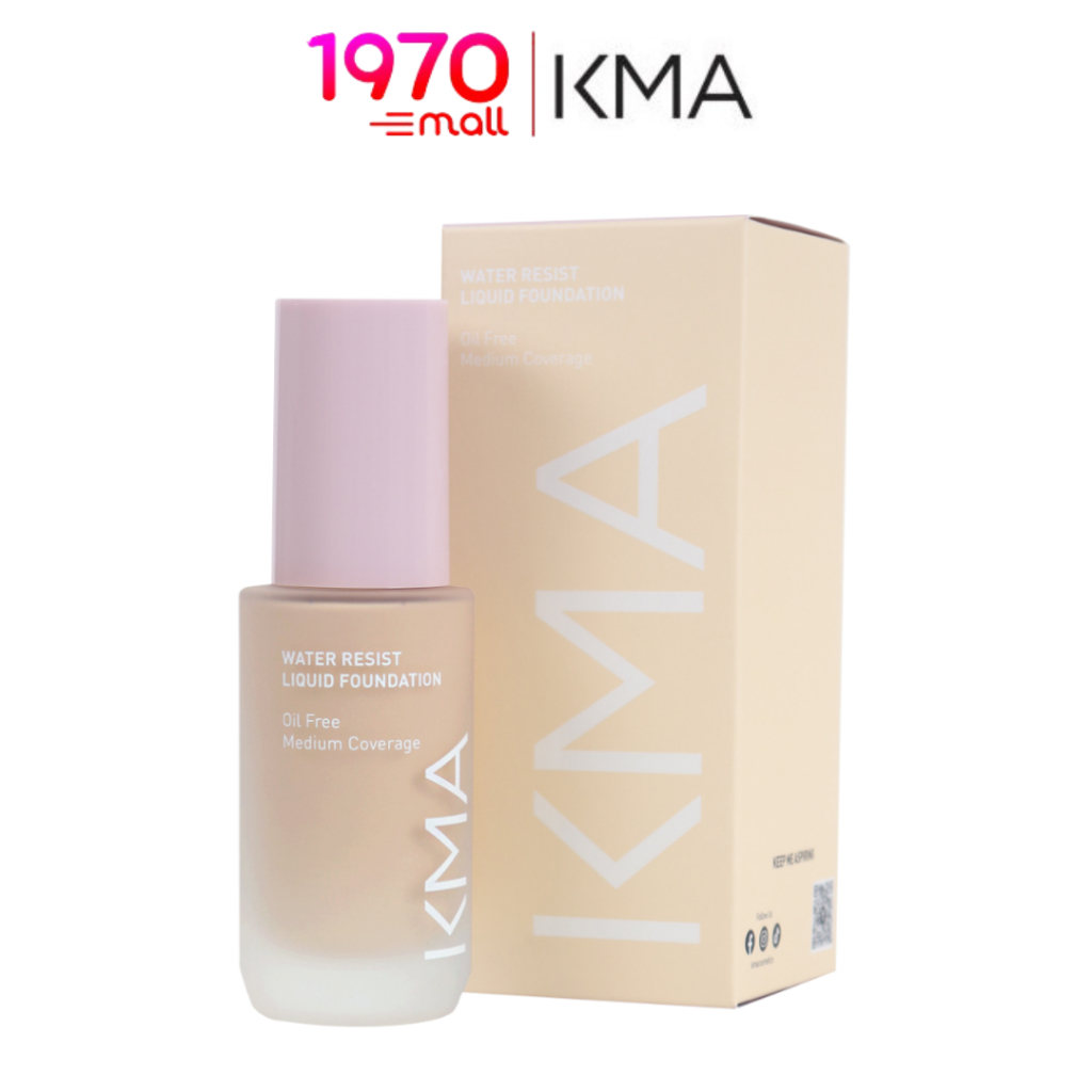 KMA Water Resist Liquid Foundation 30ml. รองพื้น ล็อคผิวสวย คุมมัน 12 ชม. กันน้ำ กันเหงื่อขั้นเทพ