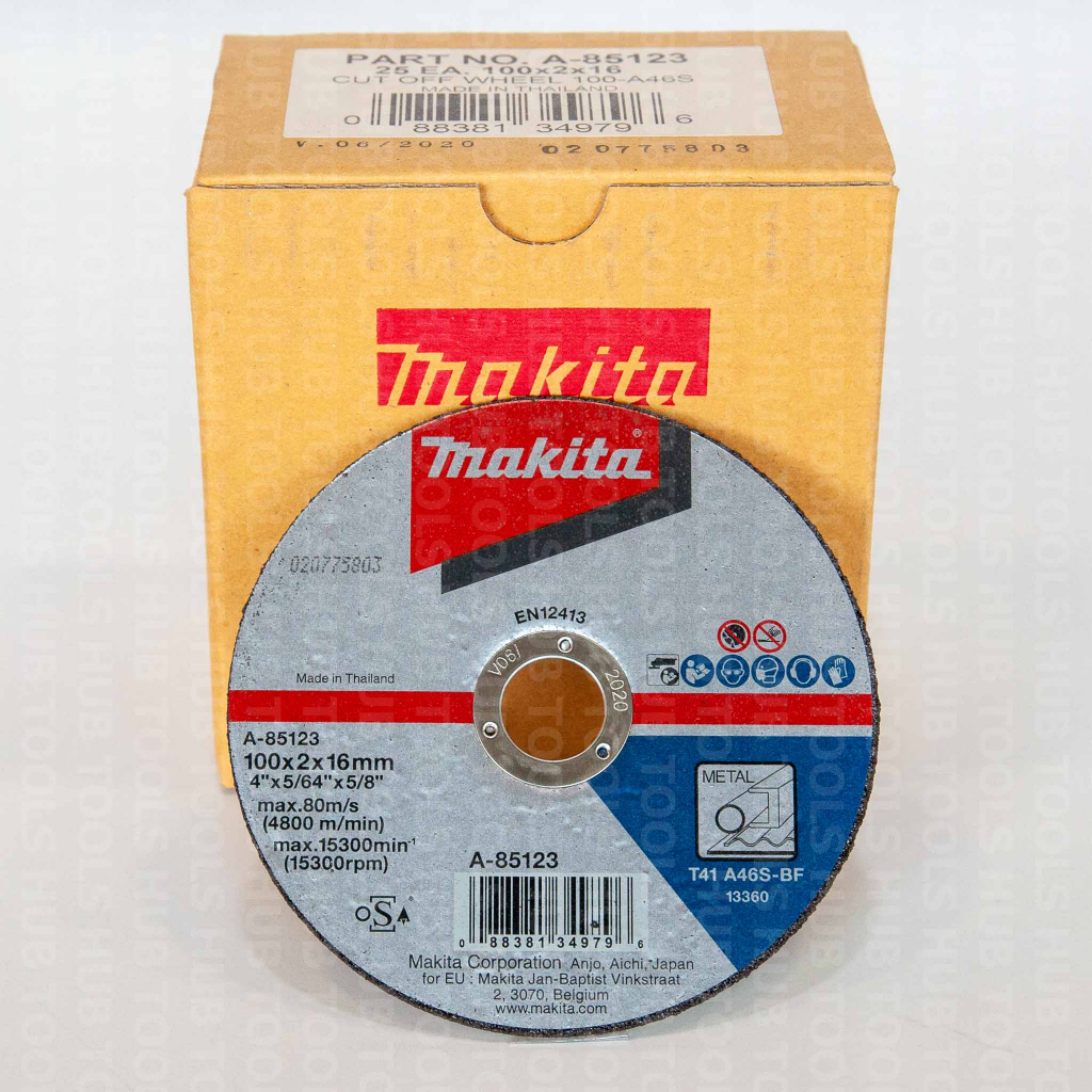 MAKITA ใบตัดเหล็ก 4" (100 x2x 16mm.)รุ่น A-85123 ***กล่อง25 ใบ*** ของแท้