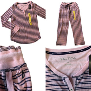 ชุดนอน 💋New ของแท้💋Nautica ไซด์ S แขนยาวขายาว กระดุมหน้า ผ้านิ่มมาก