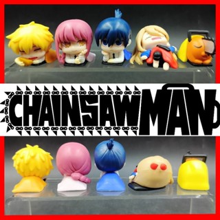 กาชาปอง โมเดล Pop Chainsaw Man 5 แบบ ในชุดนอน ขนาดประมาณ 3-5  Cm. มีแบบแยกและครบชุด