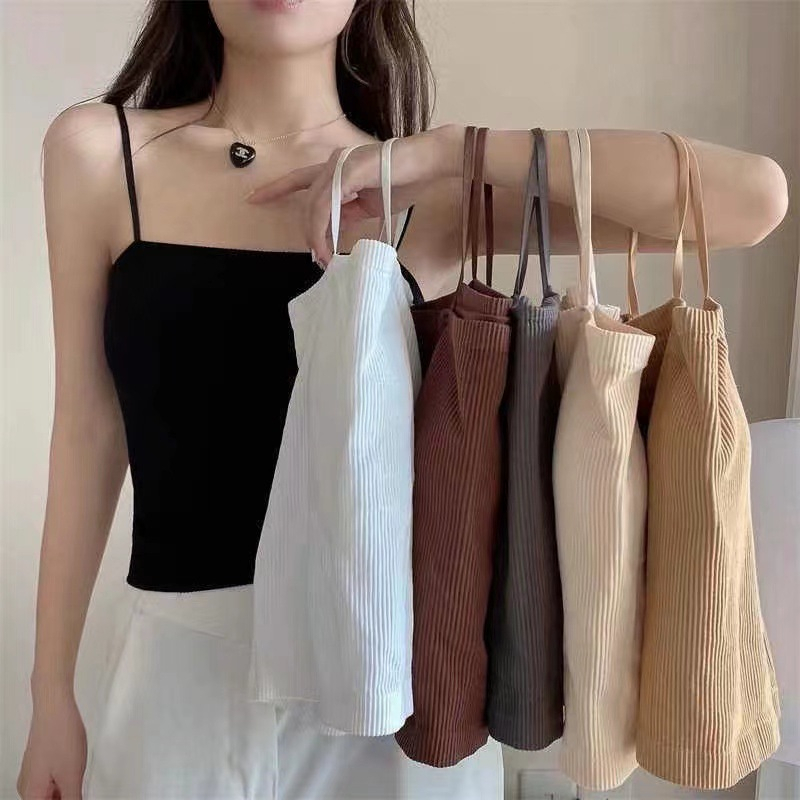 Comicbra สายเดี่ยว เกาะอกมีสาย ใส่สบาย ไร้ขอบไร้โครง มีฟองน้ำ 32-38 ใส่เที่ยวได้ เสื้อผ้าผู้หญิง