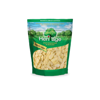เฮอริเทจ อัลมอนด์ดิบสไลด์ 200 ก. Heritage Raw Blanched Sliced Almonds 200 g.