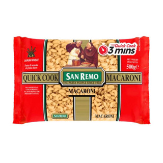 San remo quick macaroni 3min 500g. เส้นมักกะโรนีแบบต้ม3นาทีสุก นำเข้าจากออสเตรเลีย🇦🇺