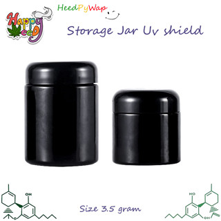 กระปุกดำ กันแสง ขนาด 4 Oz สามารถใส่ดอกได้ 3.5 กรัม Storage Jar Uv shield Uv jar กระปุกโหล ฝาแบน / ฝากลม Child resistant