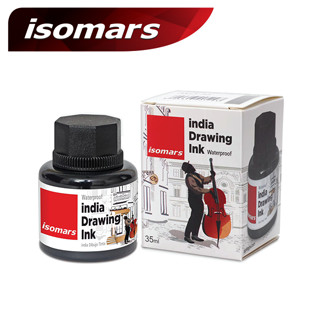 ISOMARS หมึกกันน้ำ DRAWING 35ML ดำ (DRAWING INK) 1 ขวด