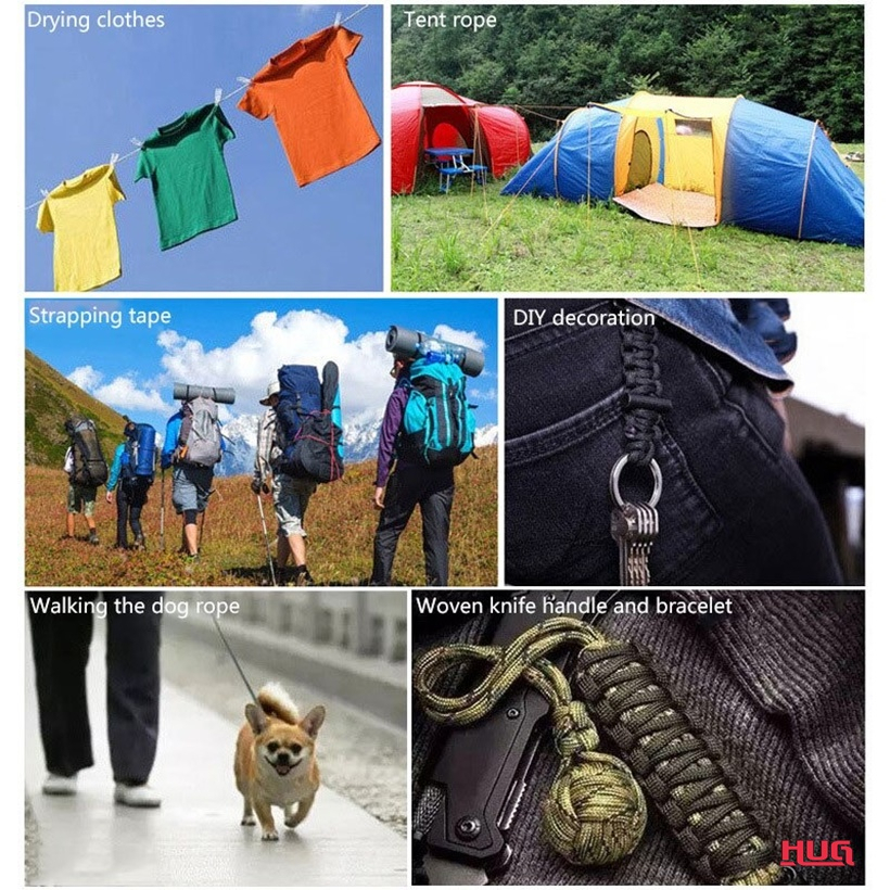 เชือก พาราคอร์ด 4 mm 9 แกน Paracord 550 เชือกร่ม เชือกพาราคอร์ด 4 มม พาราคอต พาราคอด พาราควอต เชือกไนล่อน เชือกเต็นท์