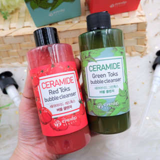 EYENLIP คลีนเซอร์ทำความสะอาดผิวหน้า Ceramide Green/Red Toks Bubble Cleanser 200ml.