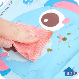 ผ้ากันเปื้อนเด็ก ผ้ากันเปื้อนพลาสติกบางลายการ์ตูน waterproof baby apron ผ้ากันเปื้อนเด็ก ผ้ากันเปื้อนลายการ์ตูน