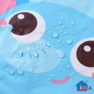 ผ้ากันเปื้อนเด็ก ผ้ากันเปื้อนพลาสติกบางลายการ์ตูน waterproof baby apron ผ้ากันเปื้อนเด็ก ผ้ากันเปื้อนลายการ์ตูน