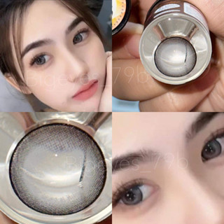 ✨ Gray ขนาดตาโต (Bigeyes) ☀️กรองแสง uv เลนส์แท้จดทะเบียนถูกต้อง ผ่านอย.ไทย บิ๊กอายสีเทา✔️