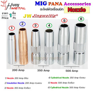 JW PANA นอตเซิล อะไหล่ หัวเชื่อม MIG สำหรับเครื่องมิกซ์ #PANA Nozzle #CO2 #200 #350 #500 เชื่อมมิก (ราคา 1ชิ้น)