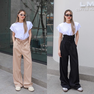 HIGH WAIST PANTS🤎🖤(SML: 530฿ฟรีส่ง) กางเกงเอวสูงปรี๊ดด ที่ดีไซน์เก๋ งานเกาหลี ใส่กับเสื้อยืดหรือสายเดี่ยว glam clothes