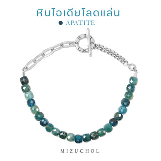 Mizuchol กำไลหิน Apatite เงินแท้ชุบทองคำขาว Spell of Apatite Bracelet