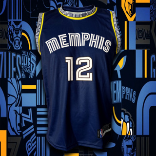 เสื้อบาส เสื้อบาสเกตบอล NBA ทีม Memphis Grizzlies เสื้อทีม เมมฟิส กริซลีส์ #BK0099 รุ่น City Ja Morant#12 ไซส์ S-5XL