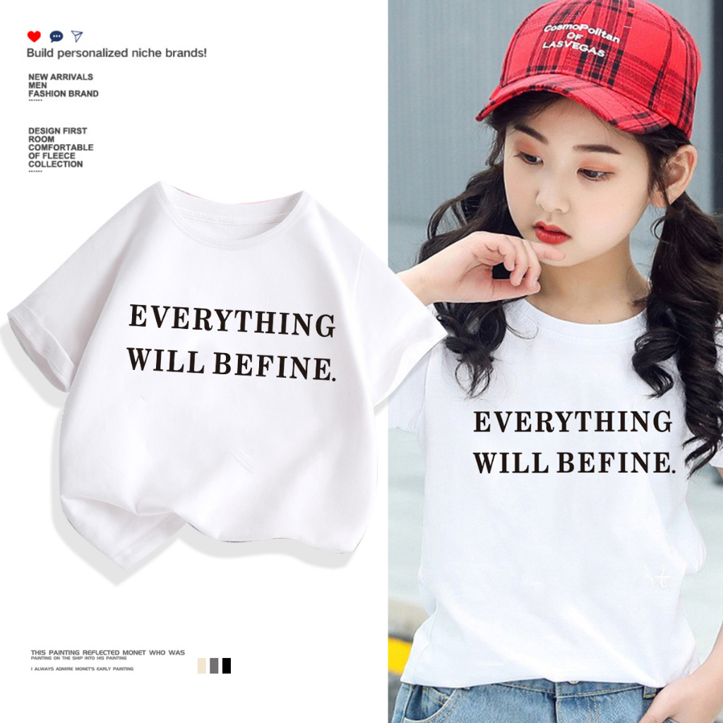 H455 เสื้อยืดเด็กแขนสั่ง.ผ้านุ่นใส่สบายทั้งเด็กชายกับเด็กหญิง