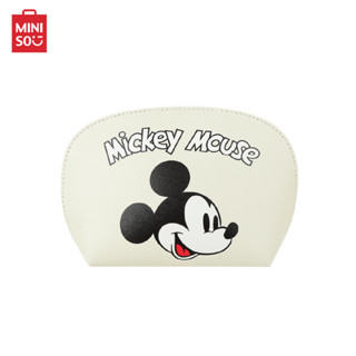 MINISO กระเป๋าใส่เครื่องสำอางทรงครึ่งวงกลม Mickey Mouse Collection