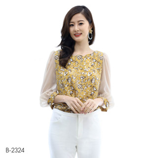 MIKIKO Blouse MI-B2324 โคโม่ จินจีร่า แขนยาว IGPU22-9