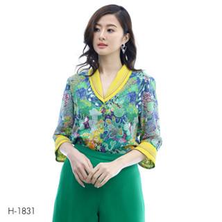 MIKIKO Shirt MI-H1831 ชิฟฟอนปริ้นท์ แขนยาว IGPU22-9