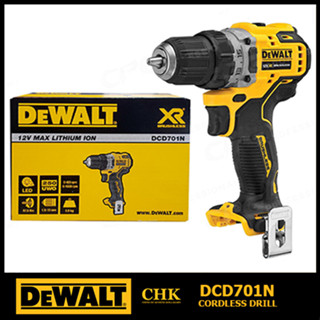 DEWALT DCD701N สว่านไร้สาย (ไม่กระแทก) 12V. BL MOTOR รุ่น DCD701 (เครื่องเปล่า ไม่รวมแบตเตอรี่)