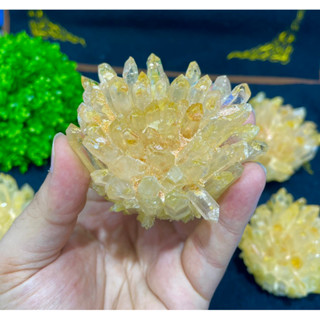 1 Pc Natural Yellow Quartz Clusters Heated Citrine Cluster Heated Yellow Phantom Quartz 5-7 cm size High Quality