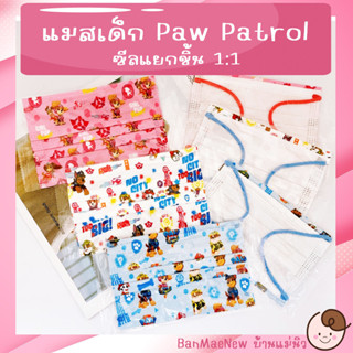 แมสเด็ก Paw หน้ากากอนามัยเด็ก แพคแยกชิ้น ลายน่ารัก