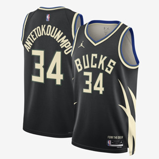 เสื้อบาสเกตบอล NBA งานพรีเมี่ยมดีที่สุด ซุปเปอร์สตาร์ Giannis Antetokounmpo ทีม Milwaukee Bucks &amp; Swingman Jerseys