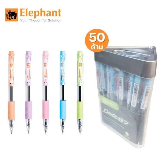 (USP)💢พร้อมส่ง💢 แท้💯 EIephant BALL PEN DRIFT 97 ปากกาลูกลื่นดริฟท์ 0.7mm ด้ามคละสี ลูกลื่น ตราช้าง (50ด้าม) ปากกา