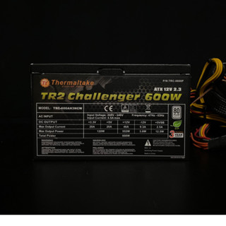 พาวเวอร์ : POWER SUPPLY THERMALTAKE TRC-600AH3NCW TR2 CHLLENGER 600W +80 PLUS ( PSU 600w ) เป็นสินค้ามือสอง สายครบ มีรอย