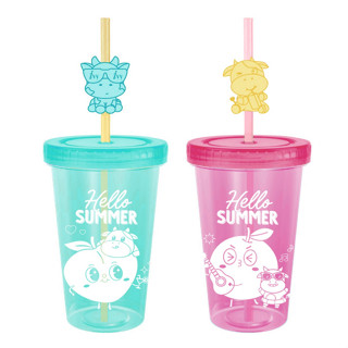 [สินค้าของแถม] แก้วไอวี่ Hello Summer คละสี