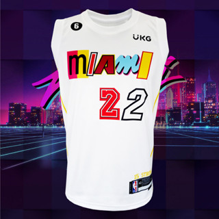 เสื้อบาส เสื้อบาสเกตบอล NBA ทีม Miami Heat เสื้อทีม ไมอามี่ ฮีท #BK0129 รุ่น City Edition  Jimmy Butler #22  ไซส์ S-5XL