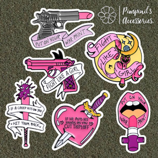 🇹🇭 พร้อมส่ง : 🔫💓 เข็มกลัดเซ็ทปืน,ลิปสติกและหัวใจสีชมพู | Pink Gun, Lip Stick &amp; Heart Enamel Brooch Pin Set.