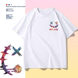 D442B (พร้อมส่ง）เสื้อยืดแขนสั้น สำหรับชายและหญิง.ลายแฟชั่นนานาชาติ ใส่เทียวออกกำลังกายได้