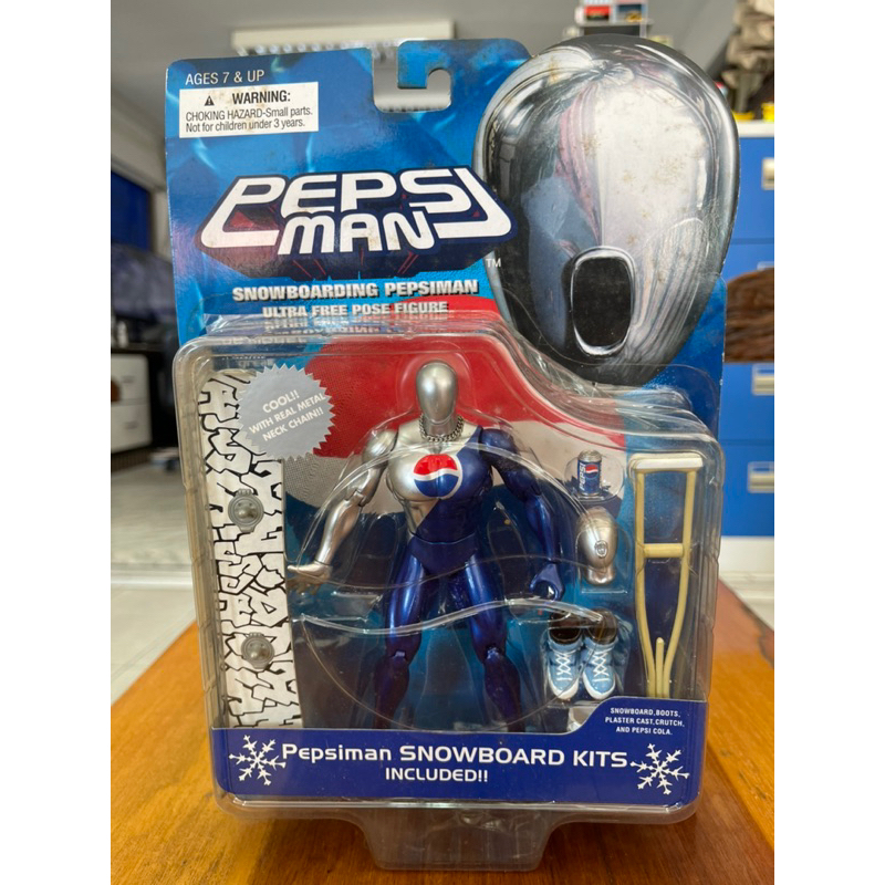 Pepsi Man : Pepsiman Snowboarding Figure Blue Bandai 1998