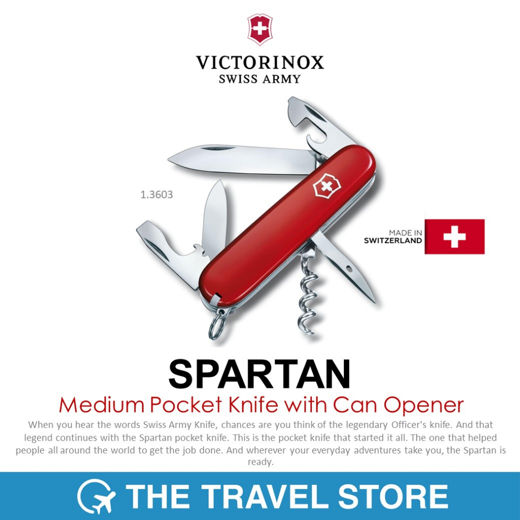 VICTORINOX Spartan in red, 1.3603 มีดพับ มีดสวิส มีดพับสวิส 12 ฟังก์ชั่น