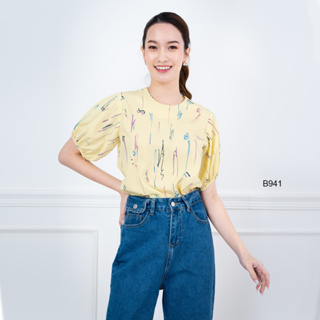 AMILA Blouse AM-B941 พีชสกิน แขนสั้น IGPU22-9