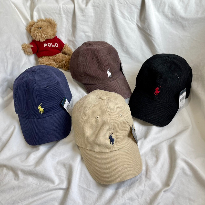หมวกลูกฟูกม้าเล็ก RALPH LAUREN Corduroy Baseball