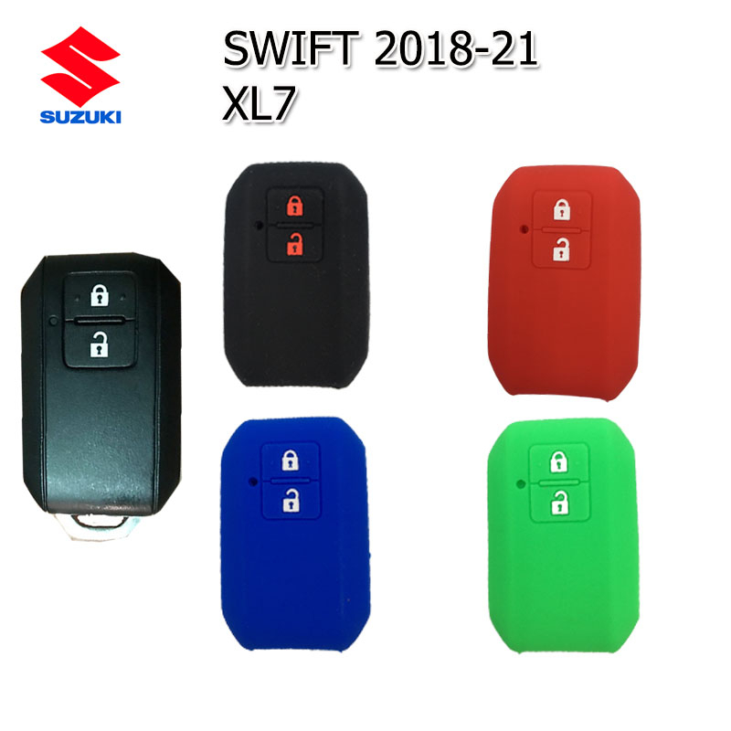ปลอกกุญแจรีโมทรถยนต์ซูซูกิ Suzuki Swift /XL7 เคสซิลิโคนหุ้มรีโมทกันรอย ซองใส่รีโมทกันกระแทก สีดำ แดง น้ำเงิน ยางหนานุ่ม