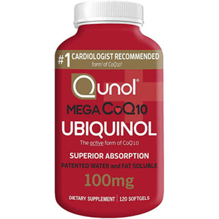 CoQ10 เช่นQunol Mega Ubiquinol   100 mg 120 เม็ด