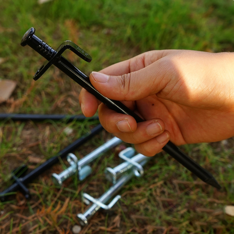 สมอบกเต็นท์ หมุดเต็นท์ สมอบกเหล็ก สมอบกเหล็กหล่อ อุปกรณ์แคมป์ปิ้ง เต้นท์ Tent Pegs ขนาด 20CM 30CM 40CM - รูปที่ 2