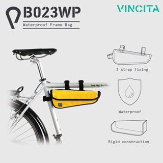 VINCITA B023WP กระเป๋าสามเหลี่ยมกันน้ำใต้เฟรม สีดำ