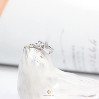 Gems heritageแหวนเพชรแท้ ทอง18k Romantic hearts Diamond ring(RWG152)