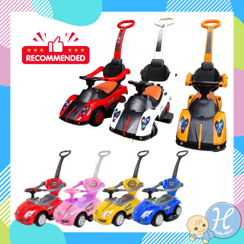 Hellomom รถขาไถมีด้ามเข็น รถขาไถเเลมโบกินี่ 3in1 multi-function baby มีเสียงมีไฟ รถเด็กเล่น