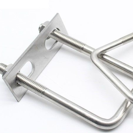 ✎จัดส่งฟรี 304 สแตนเลส M6M8 มุมขวา U-bolt U-tube คลิป U-สกรู baffle Square ขี่ CLAMP