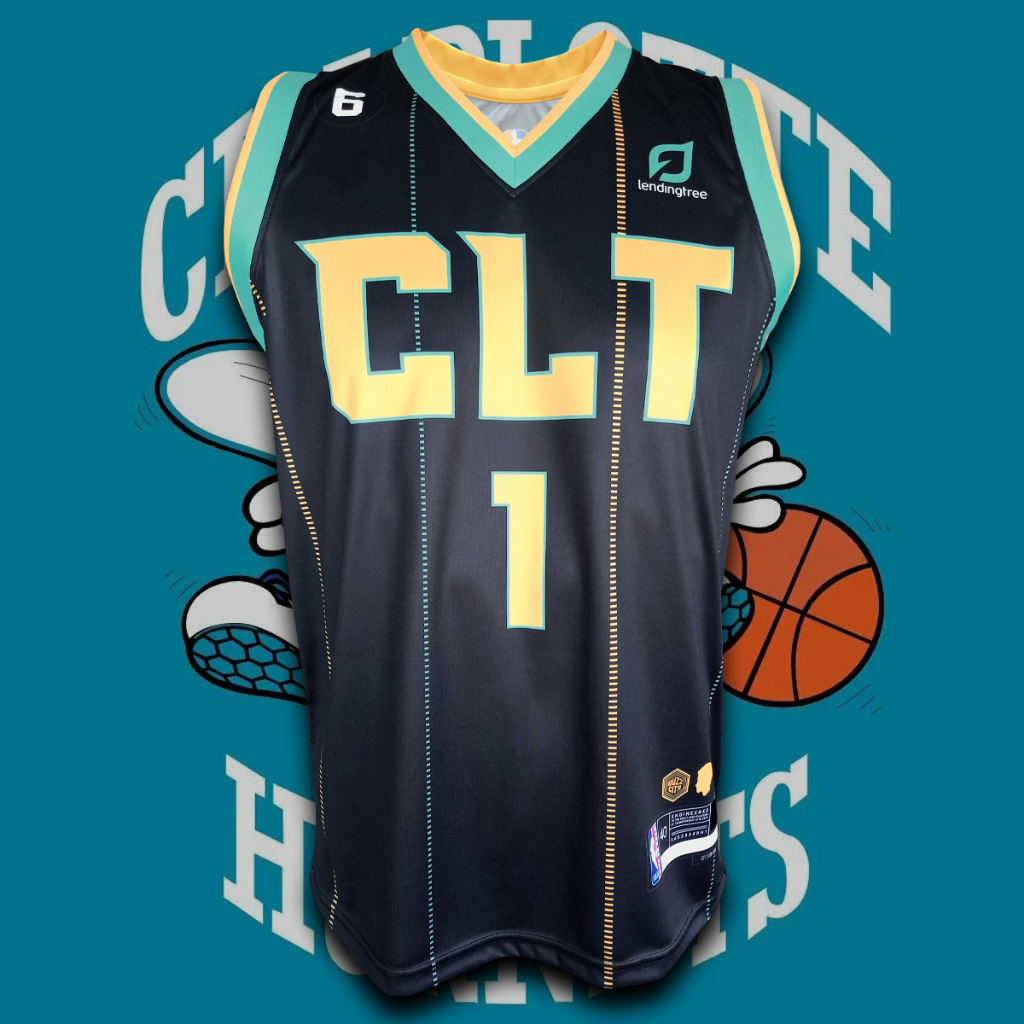 เสื้อบาส เสื้อบาสเกตบอล NBA ทีม Charlotte Hornets เสื้อทีม ชาร์ลอตต์ ฮอร์เนส #BK0145 รุ่น City LaMelo Ball #1 ไซส์ S-5XL