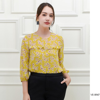 AMILA Blouse VE-B947 by VERONIQA ชิฟฟอนปริ้นท์ แขนยาว IGPU22-9